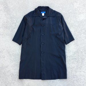 Issey Miyake navy blue windbreaker trench jacket